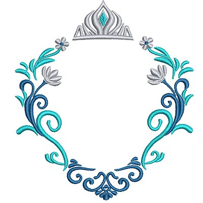 Matriz de matriz Matriz De Bordado Moldura Azulcom Coroa 3